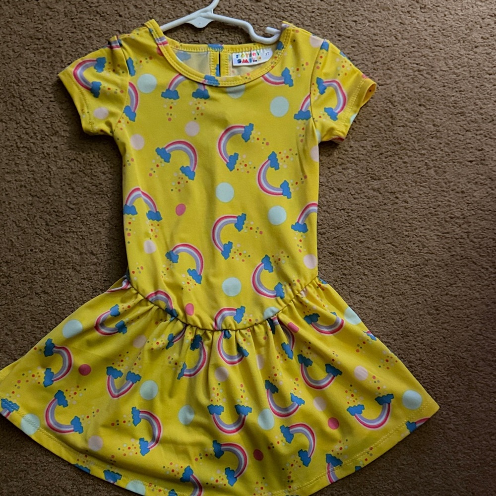 Dot Dot Smile Yellow Rainbow & Polka Dot Play Dress